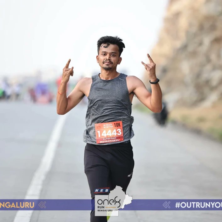 Swapnesh0109's tweet photo. #10k #Run #PB 46:33 ✌️
#sub47 #achievement unlocked 🌟
Thank you @one8world and @NEBSportsEPL team for such a fantastic #running experience on the  #NiceRoad #Bengaluru 🤩 Best part was the speacial appearance of the #KingKohli @imVkohli at the flag off 🏁 🤩😍 
#runners #one8run https://t.co/u2w03krDXj