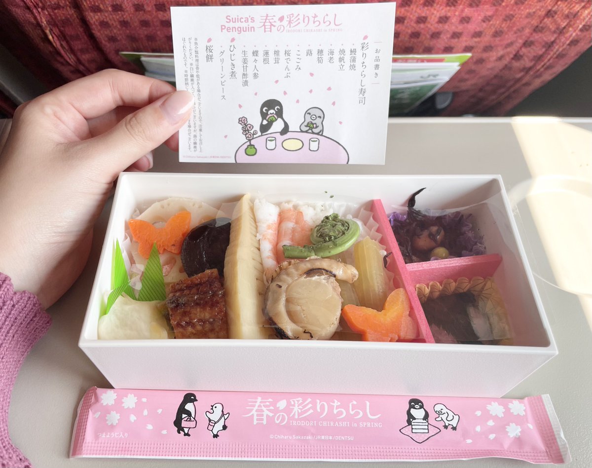 masaki_chatu's tweet photo. やった〜〜〜！！
Suicaペンギンの駅弁買えた😭✨
かわいい🐧💓
中身もこだわりが詰まってます🌸
今食べるとお昼ご飯食べられなくなっちゃうから今晩食べようかな(´∀｀) https://t.co/JN3ERNPv1p