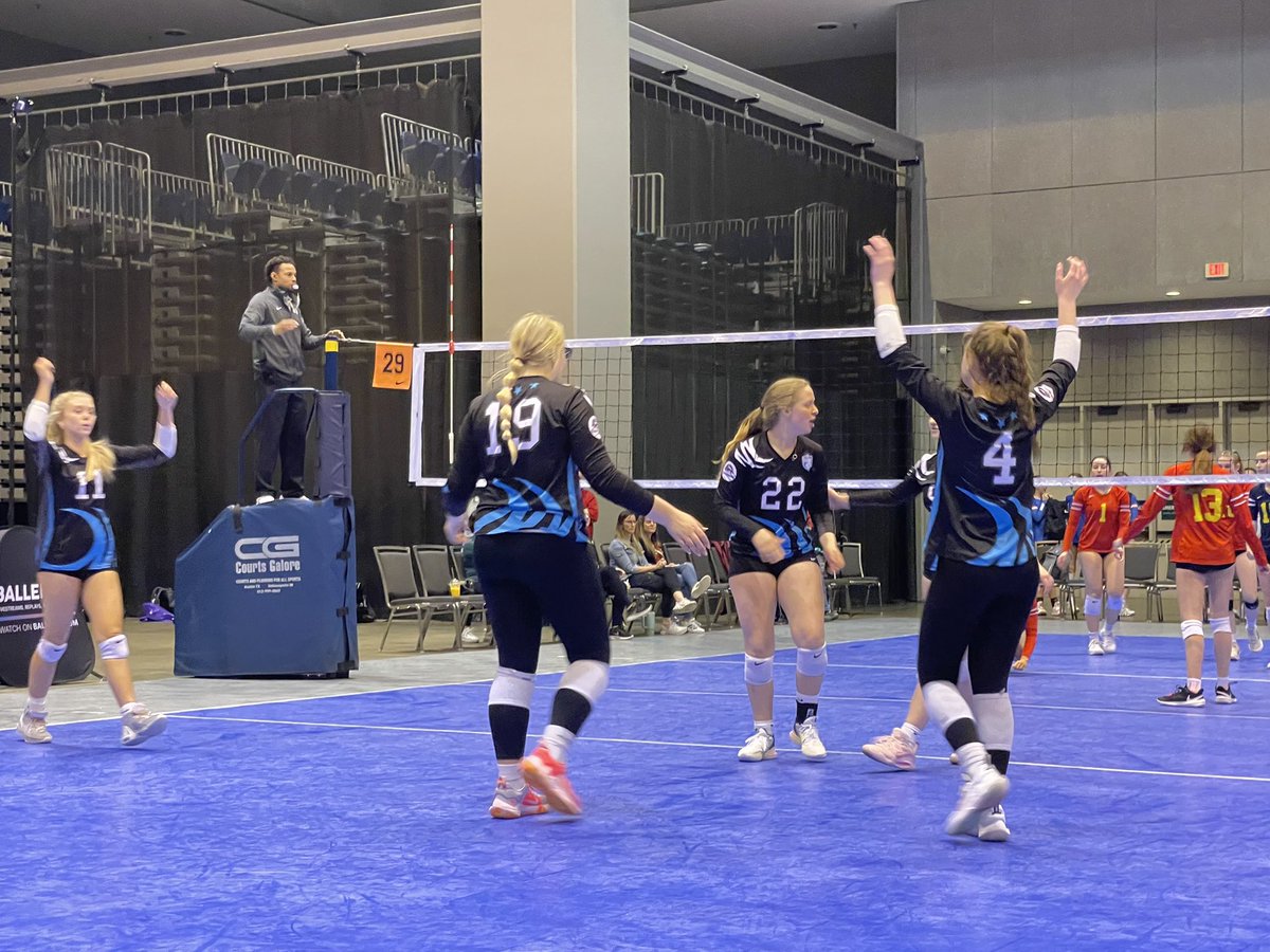 CYVBCsurge's tweet image. 15 Blue is 2-1 on the day with their last match going to 3. Good luck in the morning, girls!!!

#15Select #NikeMideastQualifier #WeekThree