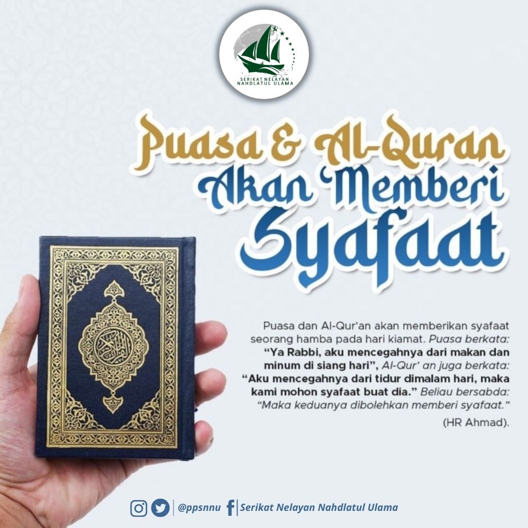 ppsnnu's tweet photo. Puasa dan Alquran akan memberi syafaat kepada seorang hamba.
#SNNU
#Ramadhan https://t.co/Fq2uINYn7i