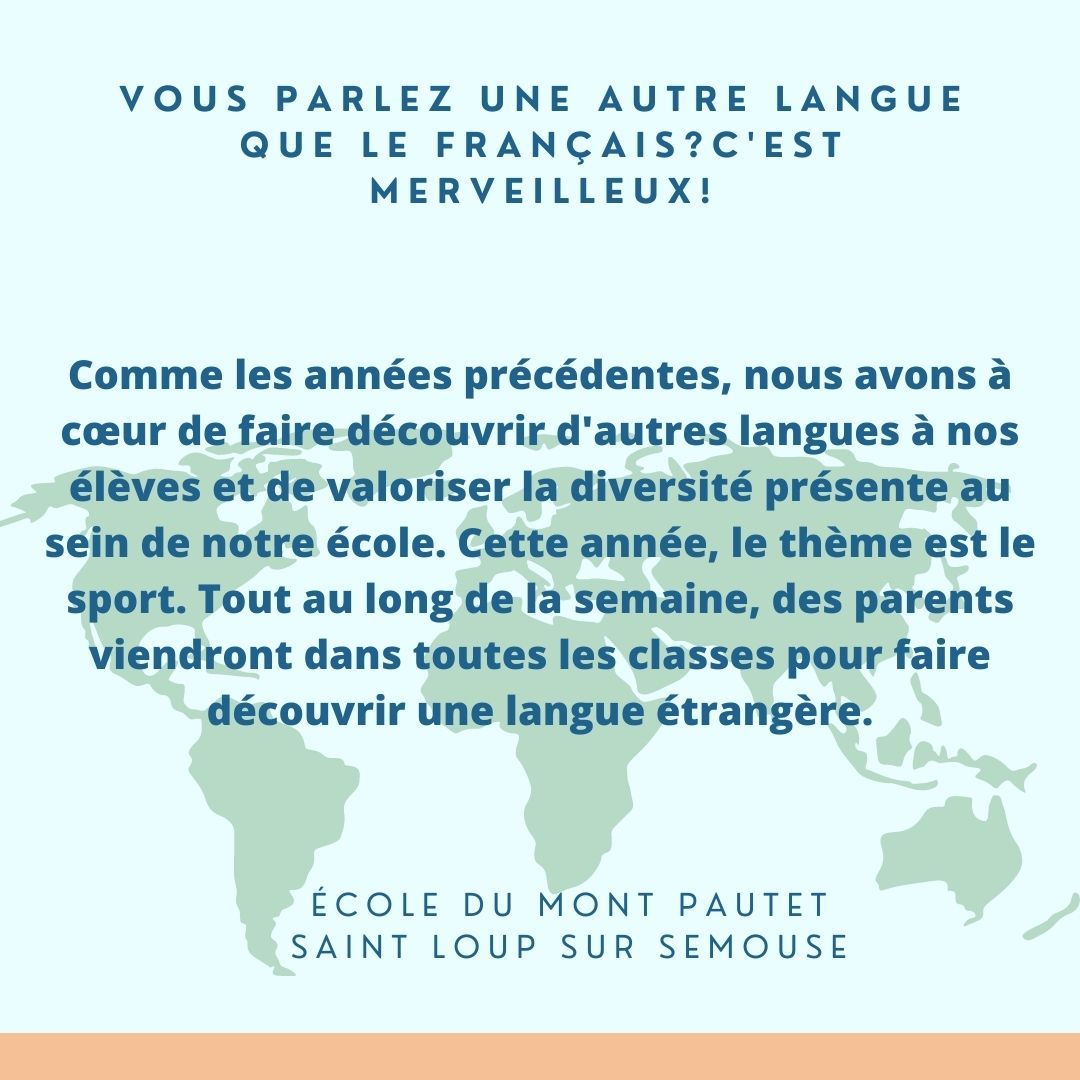 FleurAline2's tweet photo. #REP #SemaineDesLangues2023 à St-Loup... La langue maternelle des parents : une richesse à l'école du Mont Pautet. Les élèves se sont préparés au multilinguisme des JO #Generation2024 #Paris2024 https://t.co/P8MwhcCIjL