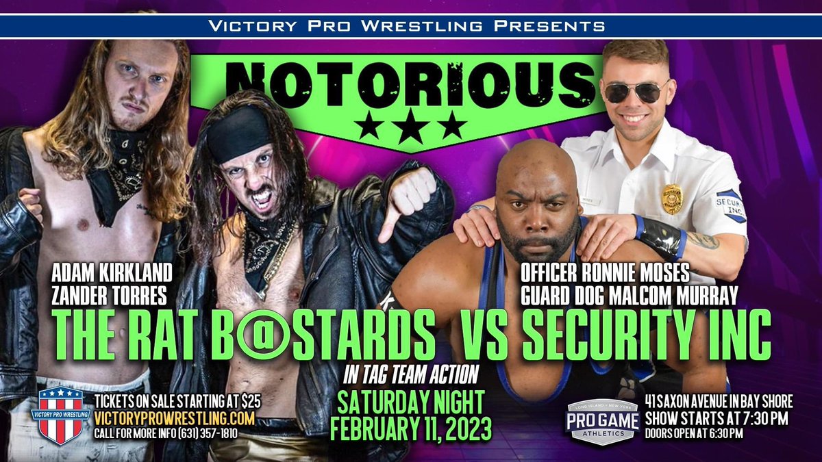 SecurityIncPro's tweet photo. Citizens of @VPW_Wrestling, it’s #FreeMatchFriday! 🇺🇸
Last month at #Notorious, we put the Rat B@stards ON LOCKDOWN to put an end to our rivalry 🚨

WATCH: https://t.co/TBQNtlNVMa https://t.co/EGh6BuKiQx