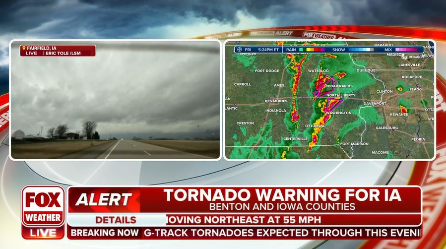 FOX9's tweet photo. LIVE COVERAGE: @foxweather tracking tornado warnings, confirmed tornadoes in Iowa. Join stream at https://t.co/BF0obGL6Rw https://t.co/Kd2FpfvwnI