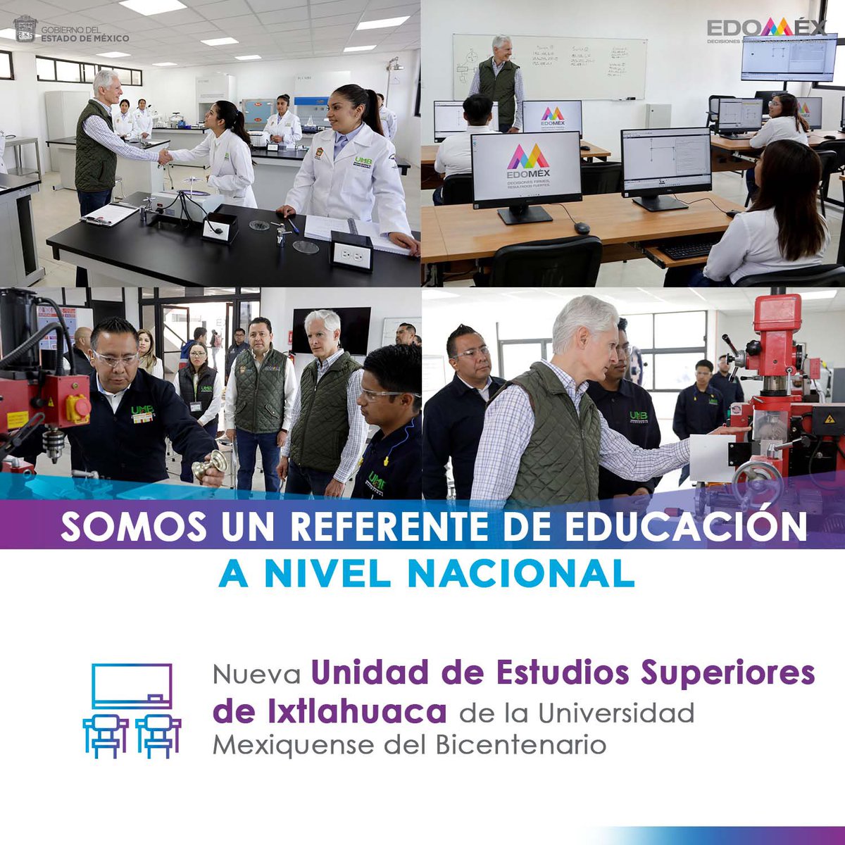 Con la Unidad de Estudios Superiores de #Ixtlahuaca de la Universidad Mexiquense del Bicentenario, seguimos ampliando la cobertura de la Educación Superior de calidad en el #Edoméx; contamos con el sistema educativo más grande del país.