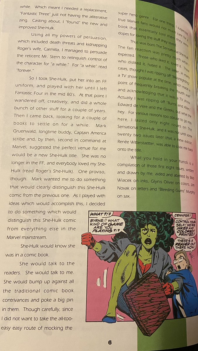 A foreword from the inimitable Mr Byrne! #SheHulk #marvelcomics #johnbyrne