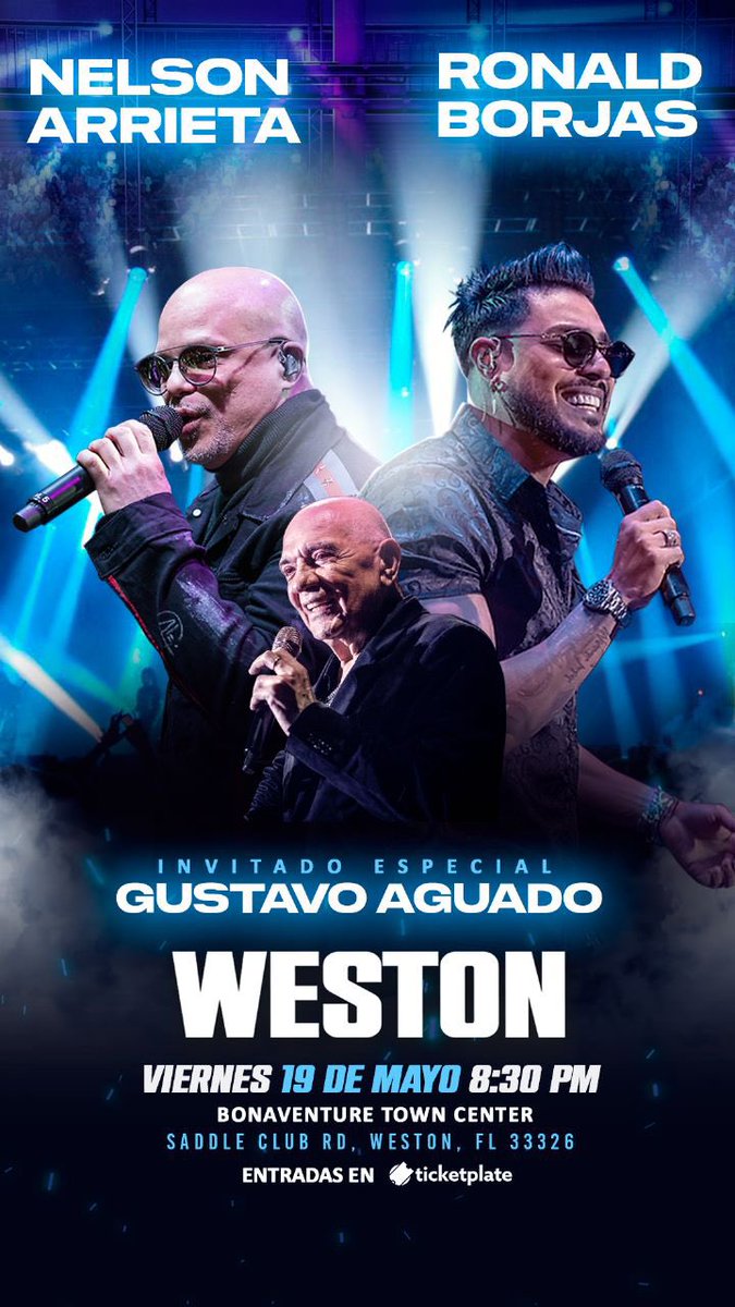nelsonarrieta7's tweet photo. WESTON 🇺🇸, Viernes 19 de Mayo 
@RonaldBorjas y yo vamos a armar una rumba 5 estrellas 🌟 con Gustavo Aguado de invitado. ¡Nos vemos allá!

https://t.co/HGF4GHbJgR https://t.co/5aIRVVsuHK