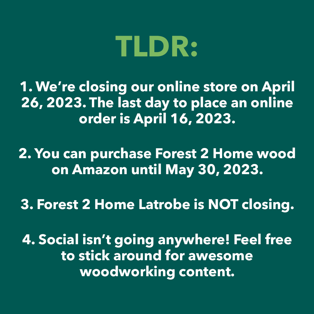 shopf2h's tweet photo. We're not crying... 😢  We love this community so much and remain hopeful that we may have the opportunity to open our online store again in the future. As always, happy woodworking! ❤️ https://t.co/E2ZbSO4JO5