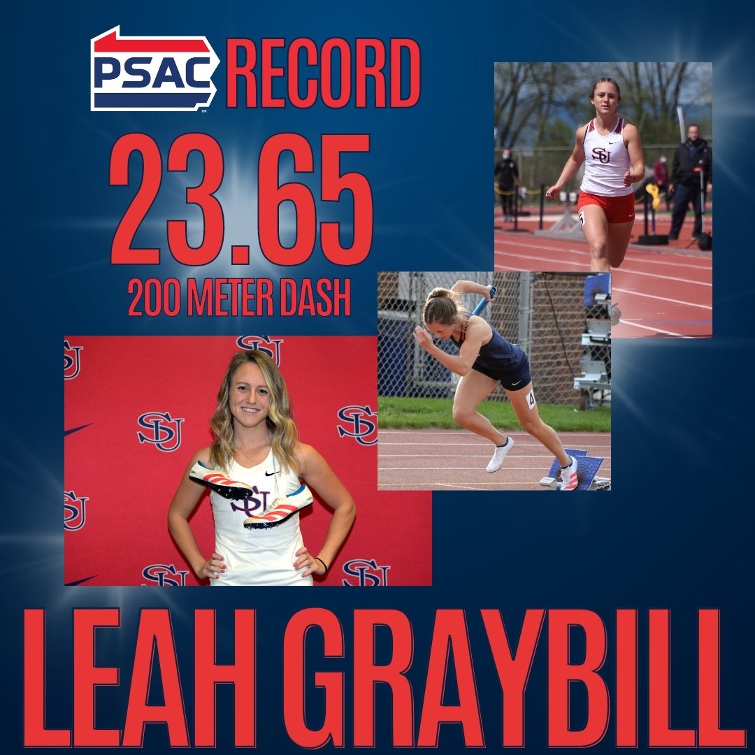 ShipURaiders's tweet photo. 🚨PSAC RECORD🚨

@shippensburgU Leah Graybill won the 200 meters today at the Colonial Relays, her second school record of the day! Her time ranks second in the nation! 🤯🤯

She breaks the 21-year-old @PSACsports record originally set by IUP’s Amber Plowden (23.83 in 2002)! https://t.co/8xtbRfqEWW
