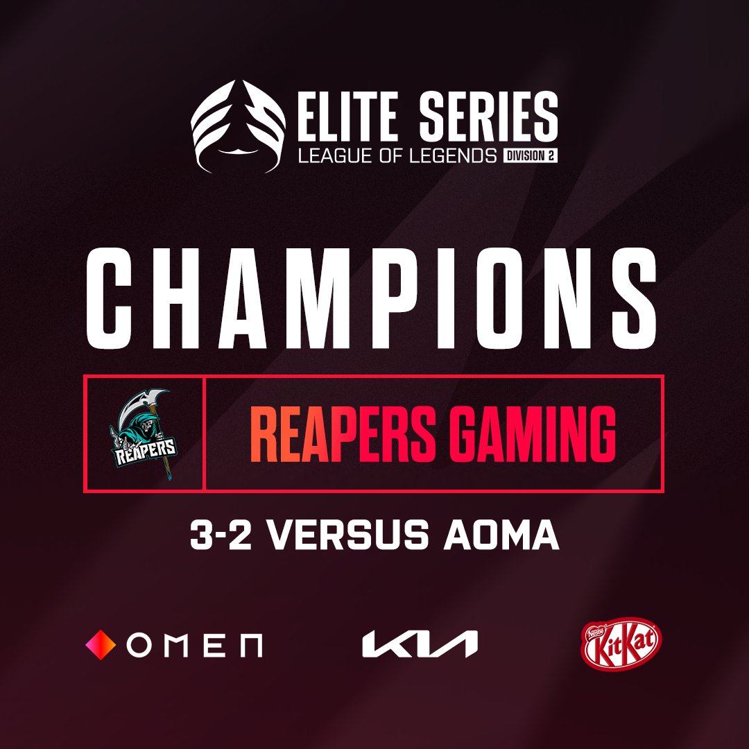 THEY HAVE DONE IT @LOL_REAPERS
#AMMASFUNNA #AMMASFUNNA #AMMASFUNNA

Give your champions a follow! 

Players:
@WindLoL_
<a href="/AlfredBjorhag/">TRINKET</a>
<a href="/LorLor_lol/">LorLor</a>
@Martijn__Jacobs
<a href="/Loc_Emiel/">Emielson</a>

Coaching Staff:
<a href="/Zarrix_LoL/">Zarrix</a>
<a href="/Nucleusiron/">ibrahim</a>
<a href="/Pyres_lol/">Dante Bocco</a>
@GJace_LoL