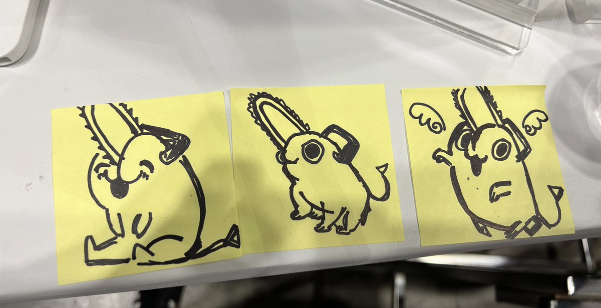 started doodling while at the booth, say hi to pochita plz