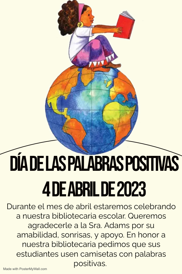 D. McRae Familes, 

Tuesday is Librarians' day! We want to celebrate our libriarian Ms. Adams, by wearing kind words. Please have your students wear a T-shirt with kind words on it Tuesday to celebrate Ms. Adams!
