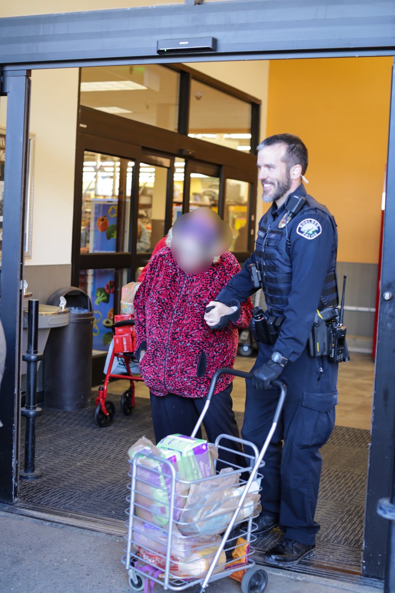 As most of us have noticed, the winds are quite brutal today and they’re harder for some of us than others. Officers Mills and Middlebrooks happened to be in the right place at the right time this morning to assist some of our most vulnerable community members who were trying to