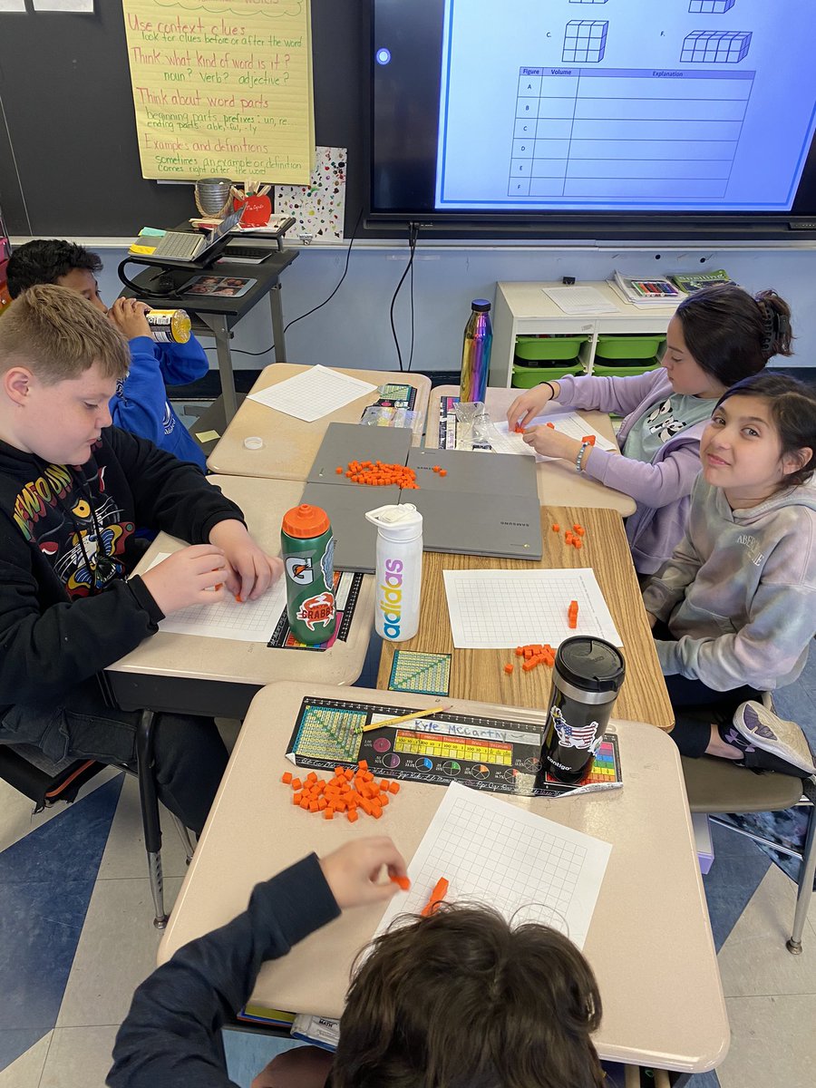 MsRakowski's tweet photo. Fun Friday Math: exploring volume by building and counting unit cubes @EMorichesMS https://t.co/2DqXdU8C3x
