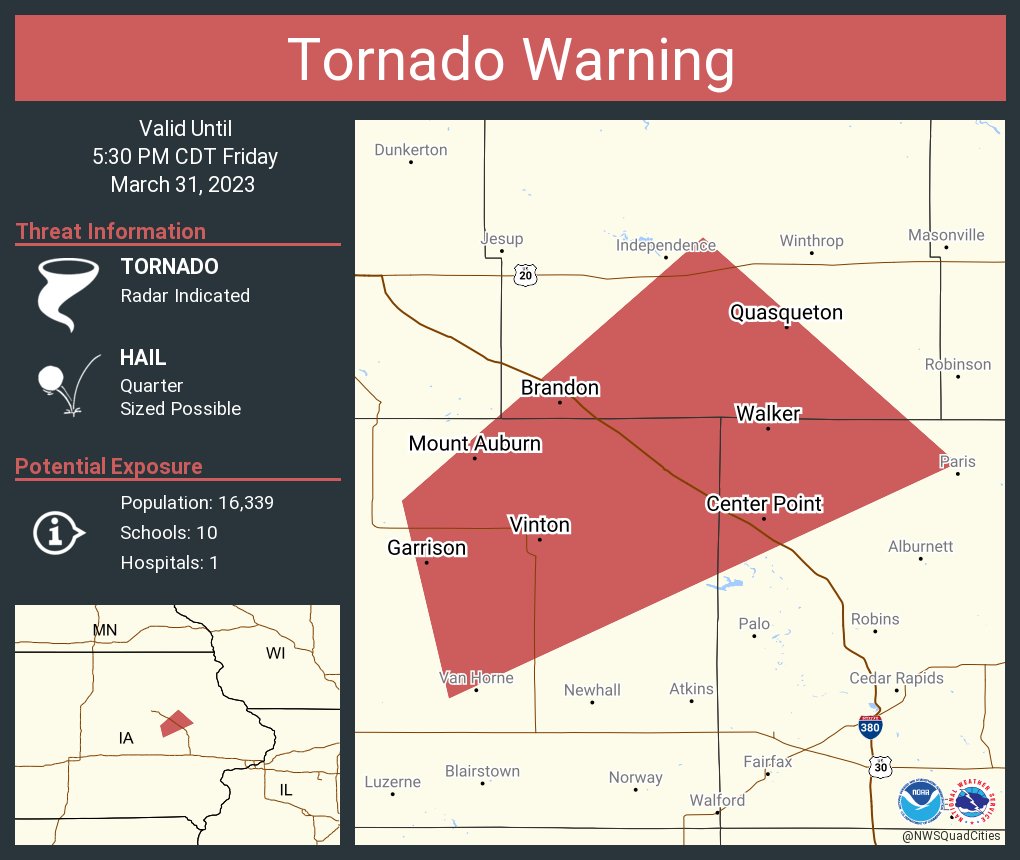 Jeff Johnson on Twitter "RT NWSQuadCities Tornado Warning including