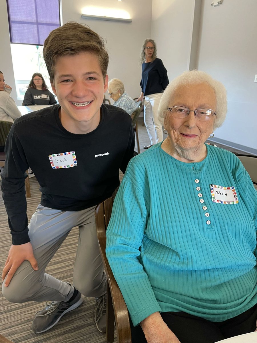 AnthonySchool's tweet photo. NJHS Volunteer Project! Our newly inducted National Junior Honor Society 8th grade students had so much fun playing dominos with residents at a local nursing home this week. #TAScommunity https://t.co/5S63Fp96ZS
