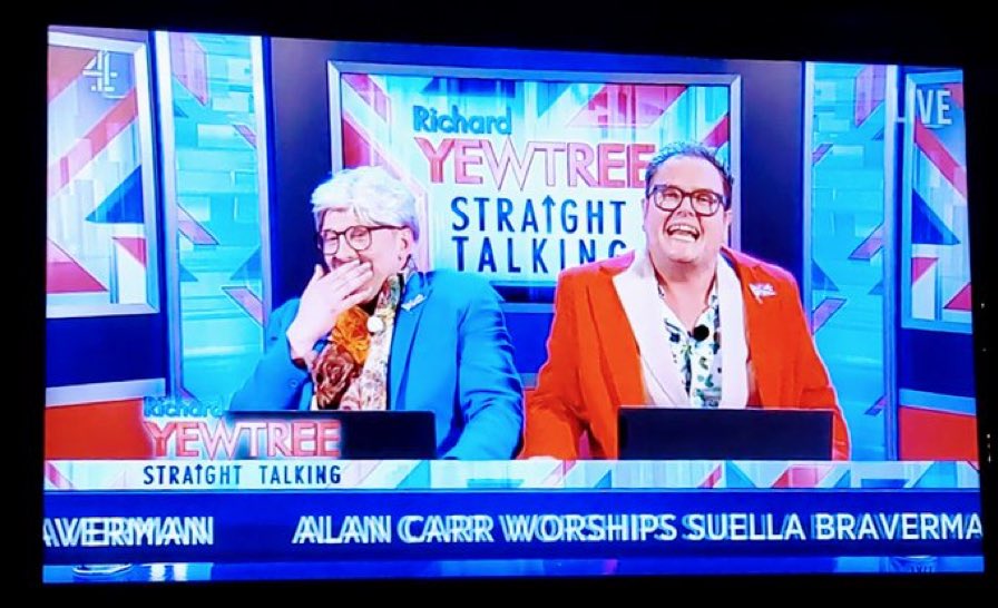 Enjoying what may be the first and last episode of <a href="/joelycett/">Joe Lycett</a>’s <a href="/Channel4/">Channel 4</a> show. If only the <a href="/GBNEWS/">GB News</a> weirdos had an ounce (make that a gram) of self-awareness…