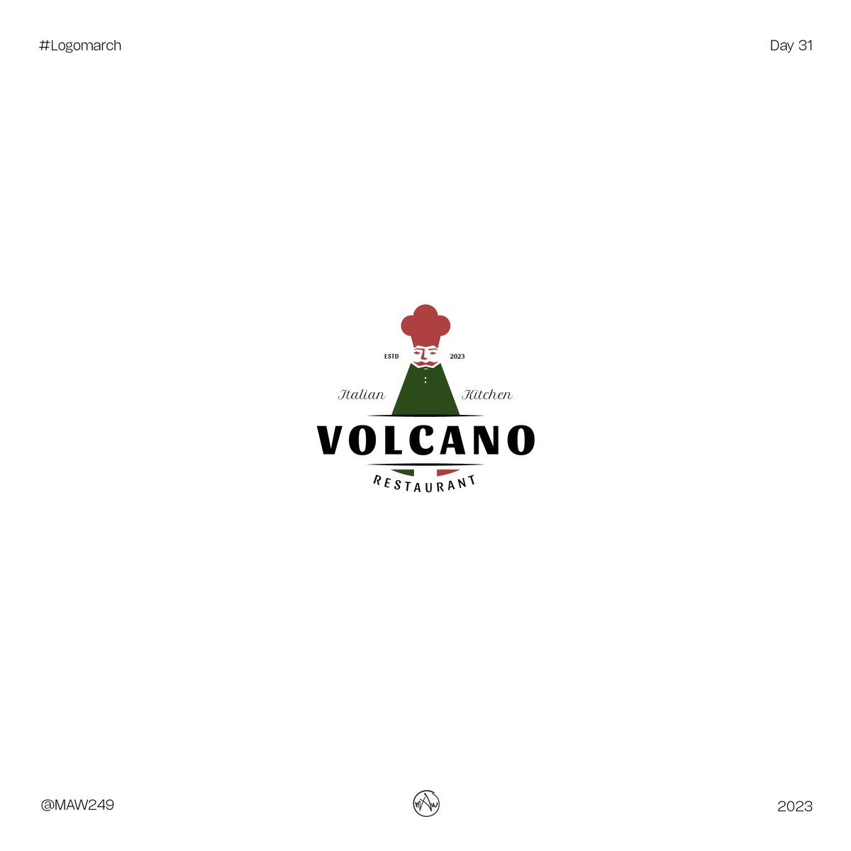 MAW249's tweet photo. Day 31/ LogoMarch
31/ Volcano
Italian Pasta restaurant
Colorful, Clean, Modern
#day31 #logomarch #maw249 #logomarch31 https://t.co/QYOhXr1daM