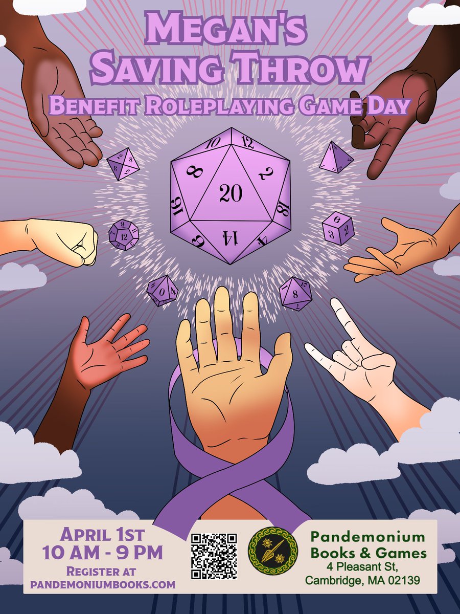 AlbionGraves's tweet image. Hey, friends! Megan&apos;s Saving Throw is TOMORROW!

These games are still COMPLETELY OPEN!
pandemoniumbooks.com/products/megan…
pandemoniumbooks.com/products/megan…
And this game still has several open slots!
pandemoniumbooks.com/products/megan…