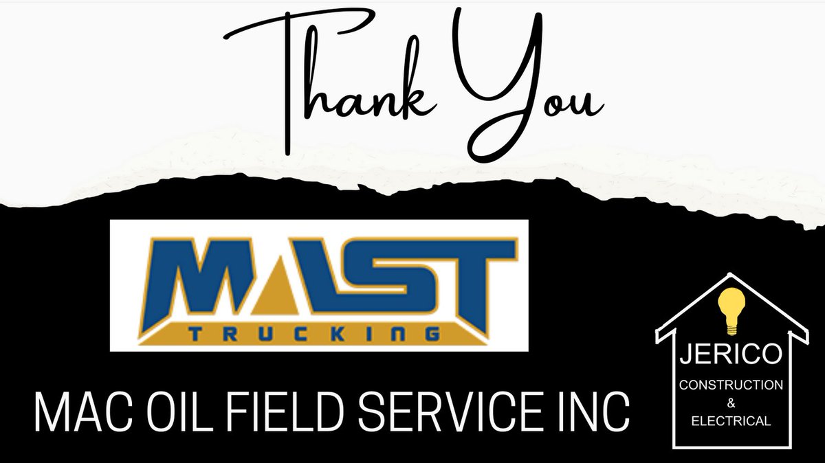 WHAfterProm's tweet photo. Thank you!!

• Jerico Construction &amp; Electrical
• Mast Trucking
• Max Oil Field Service Inc https://t.co/7DKuLuHEML