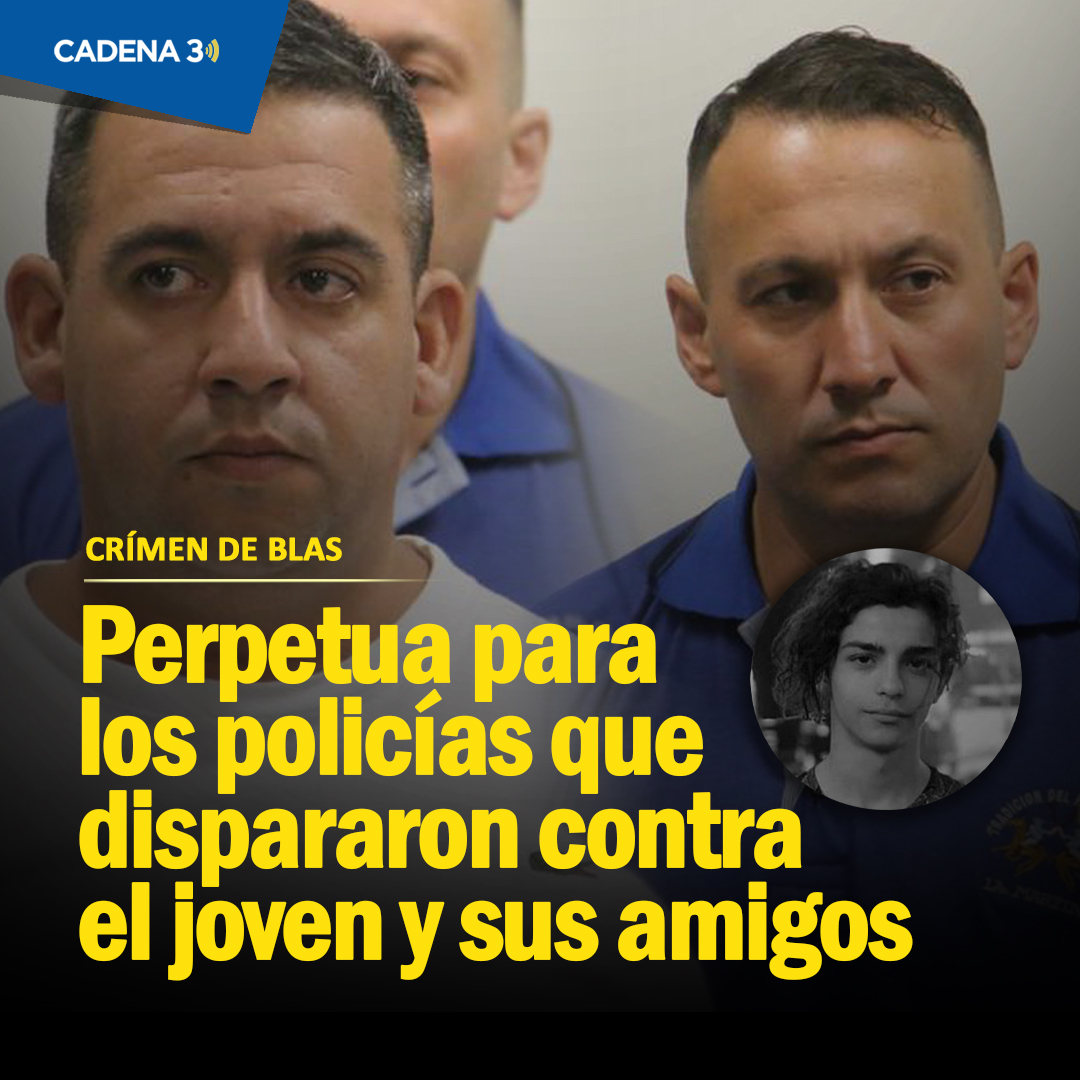 Cadena3Com's tweet photo. HISTÓRICA SENTENCIA POR EL CRIMEN DE BLAS CORREAS:⚖️

Los policías que dispararon contra el joven y sus amigos recibieron prisión perpetua.
Se trata de una sentencia inédita en Córdoba.📲📻 https://t.co/1zl05A9eia