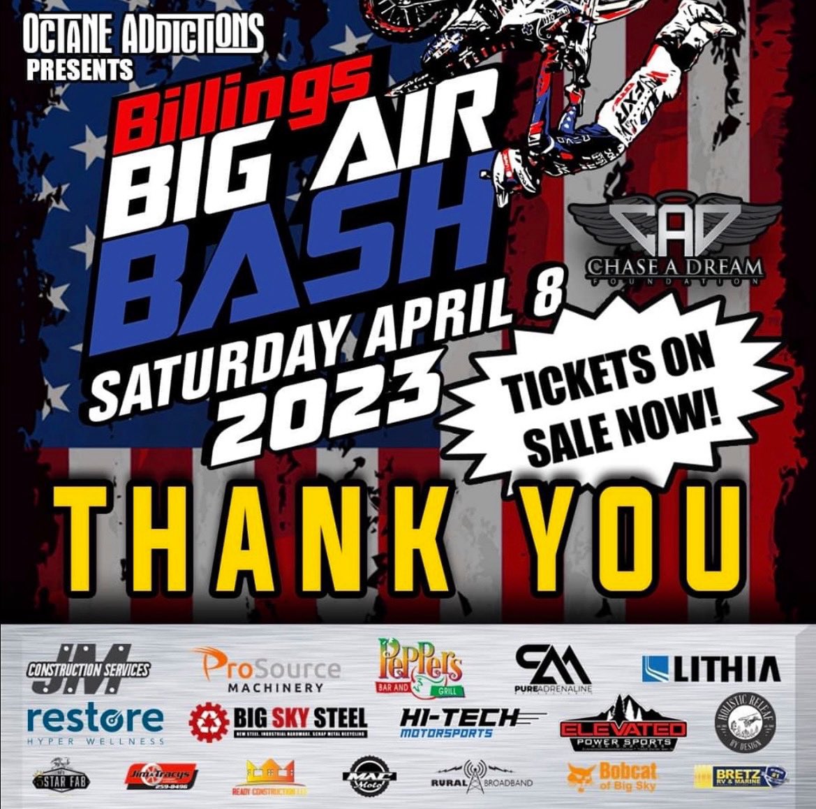 It’s BAAACK! We are proud to once again be a sponsor of the 2023 Big Air Bash!! Want to win FREE Tickets?? Stay on the lookout for our upcoming Social Media Raffle and Check us out with SANY America- Saturday April 8th at the event in Billings Montana!!!
#BigAirBash