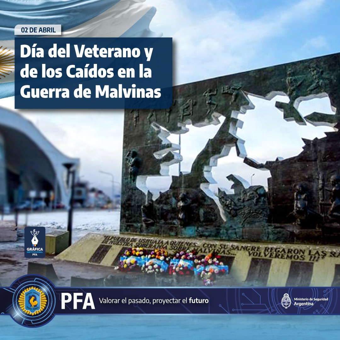 PFAOficial's tweet photo. Hoy recordamos con #Orgullo a los #HéroesDeMalvinas. Dieron su vida por la patria dejando un fulgor eterno y radiante en nuestro suelo isleño. Vivirán para siempre en la memoria, descansarán de pie, en nuestros sueños. #PFA 🇦🇷👮‍♂️ https://t.co/cvnQdqSVyQ