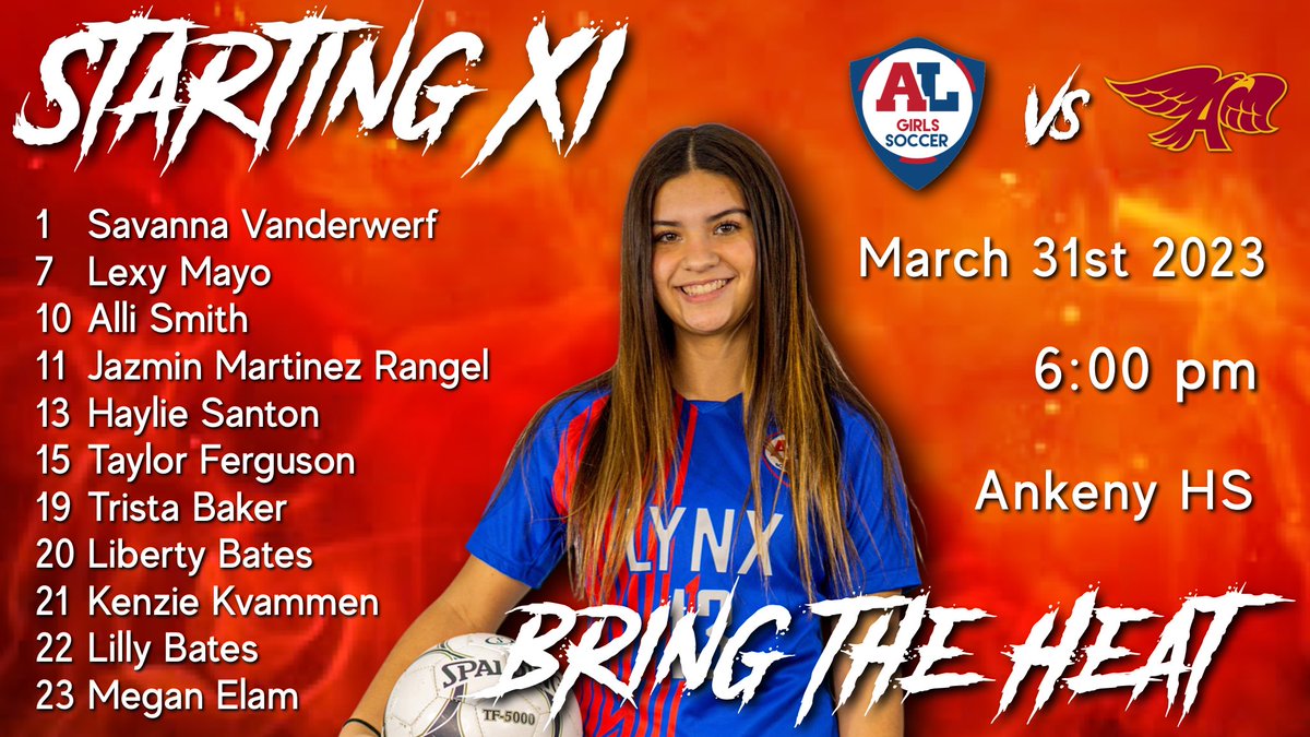 Our Starting XI for our match against 3A #2 Ankeny!
📺 m.youtube.com/channel/UCrLp1…