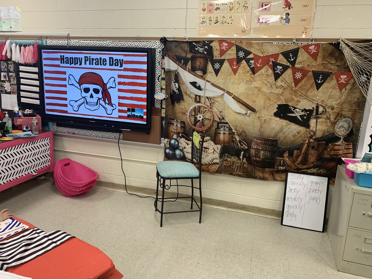 AcademyStreetES's tweet photo. Arrrr Pirate Day with the Second graders! Great job to the teachers and students! Captain Jack asked students to name “ar” words to get a coin! @PublicDover #acadeMYschool #tigers https://t.co/UEn4m2wbVb