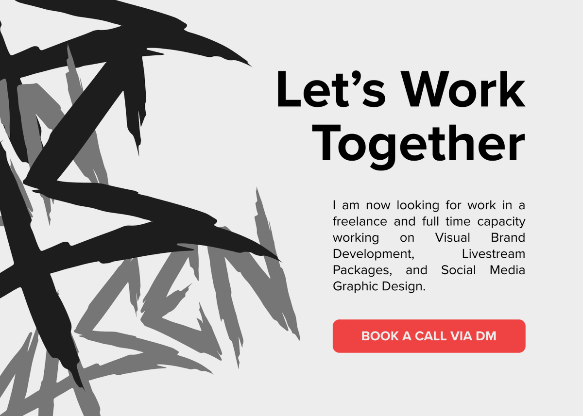 Branding🖼️
Broadcasts📽️
Social Media Graphics📱

Hire me now for work, I'm open to a variety of projects and want to speak to you, no matter what your idea is.

Contact me via:

💬DM: <a href="/ryasendesign/">RYAN</a> 
📧Email: ryan@ryasendesign.com

Book a call or conversation via either method!