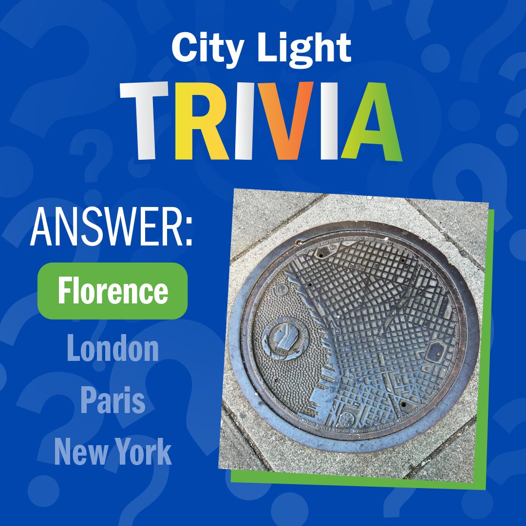 SEACityLight's tweet photo. Did you guess right?
Artistic hatch covers began appearing in Seattle in 1976. Arts Commissioner Jacquetta Blanchett visited Florence, Italy where she first saw artistic hatch covers and brought the idea home to Seattle.
#CityLightTrivia https://t.co/zoY1fRByzf
