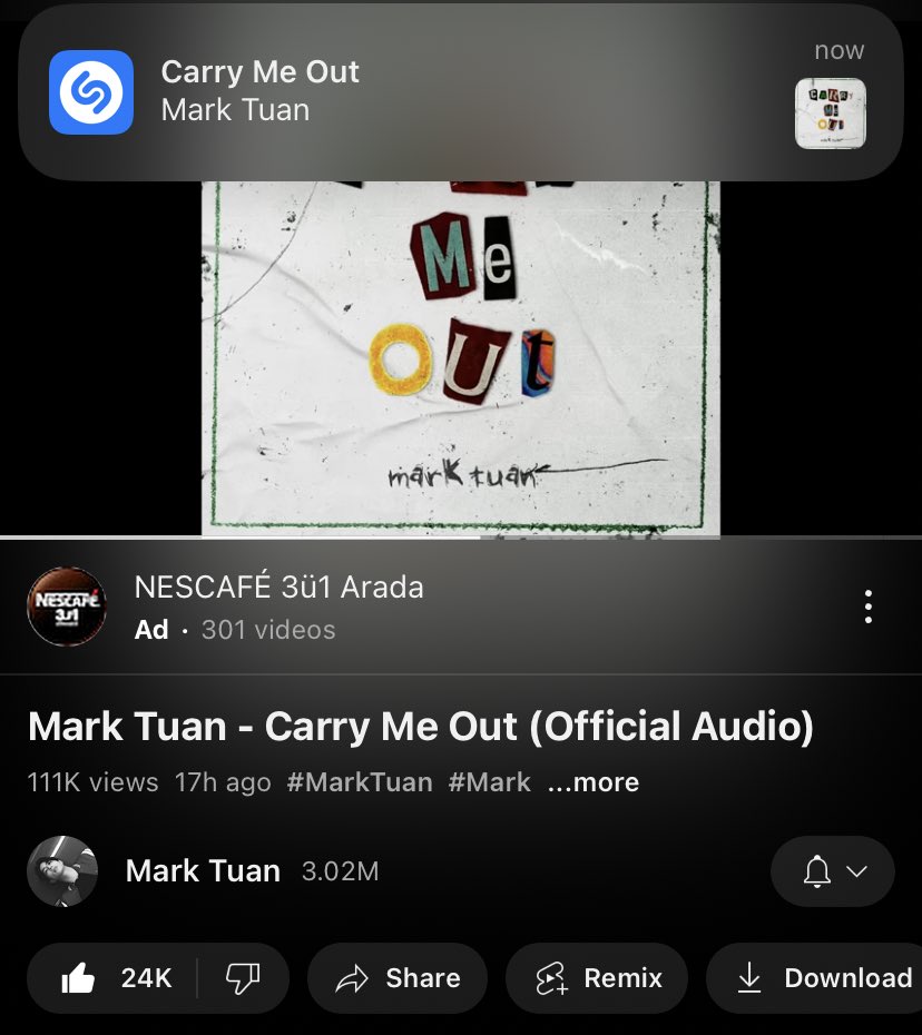 got7turkey's tweet image. Carry Me Out şarkımızı shazamlamayı unutmayın Ahgase~

youtu.be/kYYUv9OB9dY

#MarkTuan #GOT7 #CarryMeOut