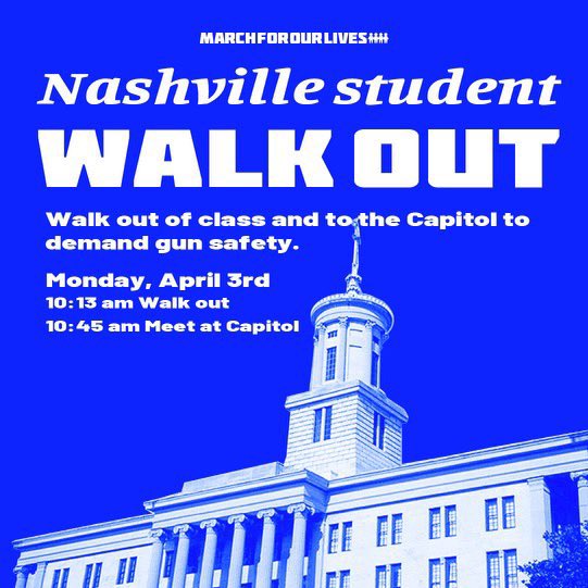 Walkout of your schools everywhere with @marchforourlives on Monday to demand action from your elected leaders! #NationalSchoolWalkout