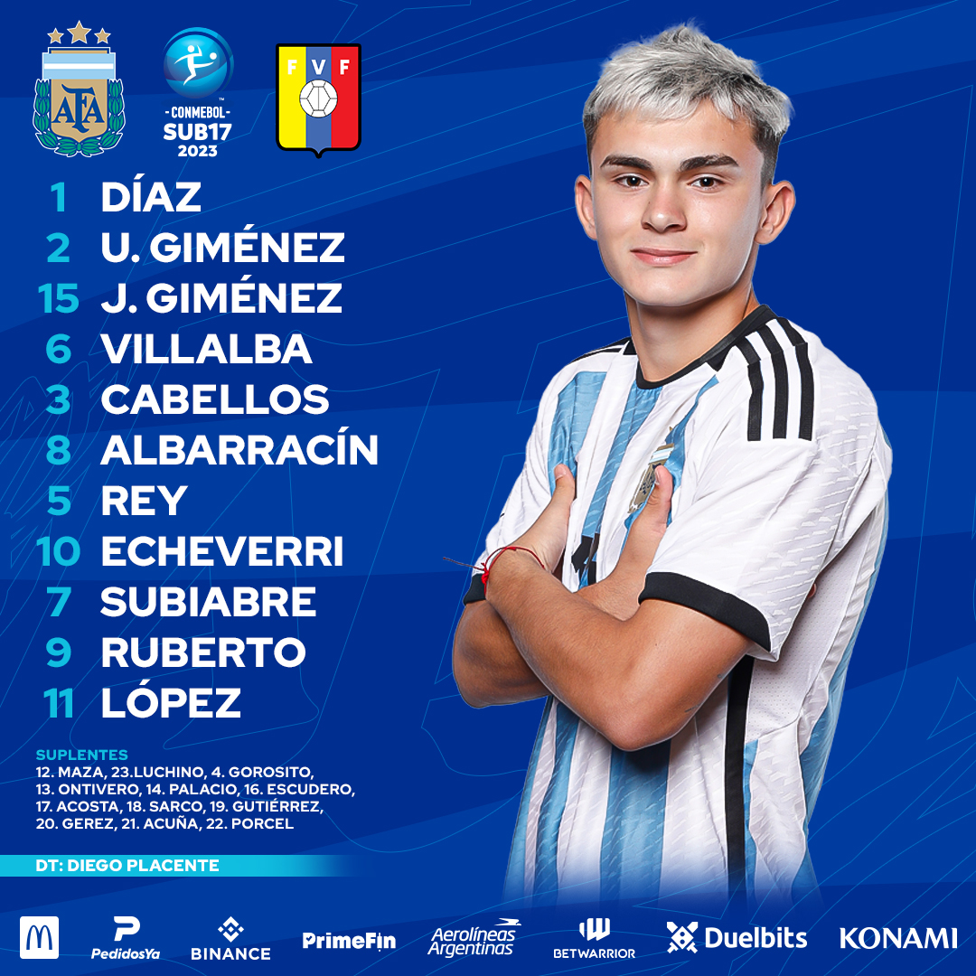 ⚽️ Octavio Ontivero, Mariano Gerez y Benjamín Acosta, todos con primer contrato profesional en #Lanús, al banco de suplentes de la Selección Argentina #Sub17 que debuta en el #Sudamericano2023 de Ecuador 🆚️ Venezuela.

#GranatesDeSelección 🇱🇻🇦🇷 
