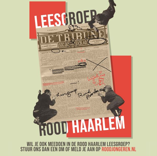 HaarlemRood's tweet photo. Heb jij ook een boekenkast vol linkse theorie waar je nog geen letter van hebt gelezen? Lees jij twee staples per week, maar zoek je een club om er over te discussiëren? Of wil jij gewoon samen met de nieuwste Haarlemse socialistische jongerenverening meeten? https://t.co/hRxl0n4V6J