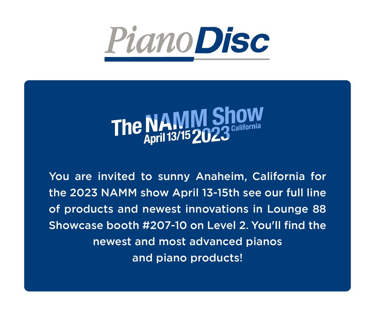 We are very excited to be attending the upcoming NAMM show April 13-15th in Anaheim, CA! Hope you see you there. 
If you haven't already registered, visit  namm.org/thenammshow/at…