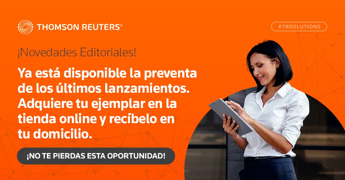 thomsonchile's tweet photo. Conoce más sobre los últimos lanzamientos aquí: https://t.co/DTJWhwLiY4

Es tu oportunidad de obtener las obras más importantes de diversas áreas, con contenido legal, jurídico, financiero, tributario y de derecho laboral en nuestro país.

#TRSolutions https://t.co/D5cEws6In2