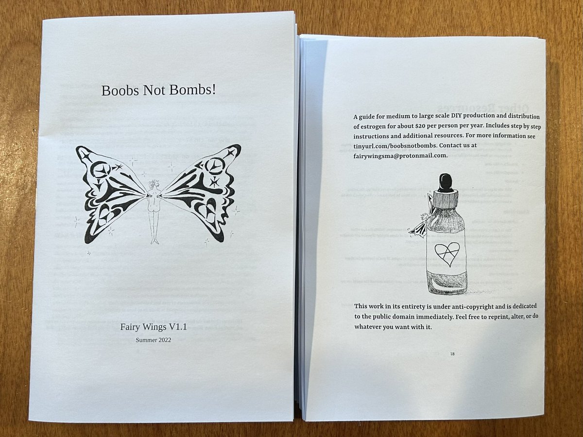 DetritusBooks's tweet photo. Printed a pile of the Boobs not Bombs zine, “A guide for medium to large scale DIY production and distribution of estrogen for about $20 per person per year. Includes step by step instructions and additional resources.”

If you’re in a red state, DM &amp; we’ll send you a copy ASAP. https://t.co/nhIJDwUOQs