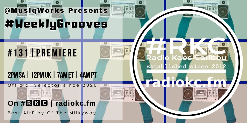 𝗦𝗔𝗧 𝟰/𝟭

🕛12PM UK⚪7AM ET⚪4AM PT

#WeeklyGrooves #131 PREMIERE

by <a href="/MusiqWorks/">#MusicFanRadio</a>

⬇️Details⬇️
🌐 fb.com/RadioKC/posts/…

📻 #🆁🅺🅲  featuring

<a href="/JamiroquaiHQ/">Jamiroquai</a> x <a href="/KamaalThe1/">Kamaal Thewan</a> │ <a href="/Kaygo_Soul/">Perseverance</a> │ <a href="/NgcanaRoy/">DJ Thozman</a> │ <a href="/bisodeeprsa/">BisoDeep</a> │ DoskiWaAfrika │ @TheSiegeDj1

.../...