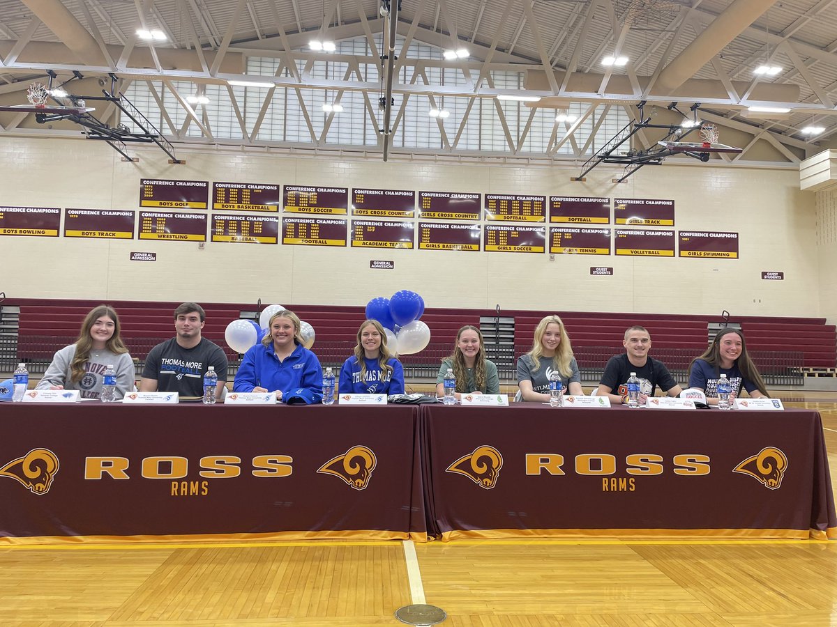 RossRamsAD's tweet image. Great afternoon recognizing 8 student athletes who will be continuing their academic and athletic careers in college!  #GoRAMS