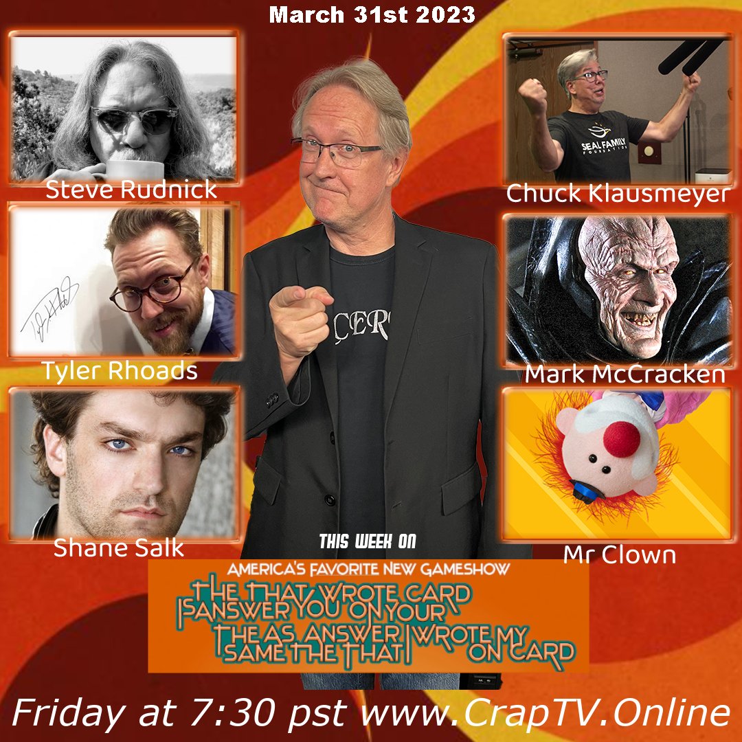 This weeks Online Is The Answer That You Wrote On Your Card, this episode will have you  in stitches... we assume. #CrapTV #ComedyGold  #Hilarious. Craptv.online

<a href="/ShaneSalk/">Shane Salk</a> 
@Steve_Rudnick 
@kingoftherhoads 
Mark McCracken
<a href="/ChuckKlausmeyer/">Chuck Klausmeyer</a> 
<a href="/MrClownTV/">MC and Friends!</a>