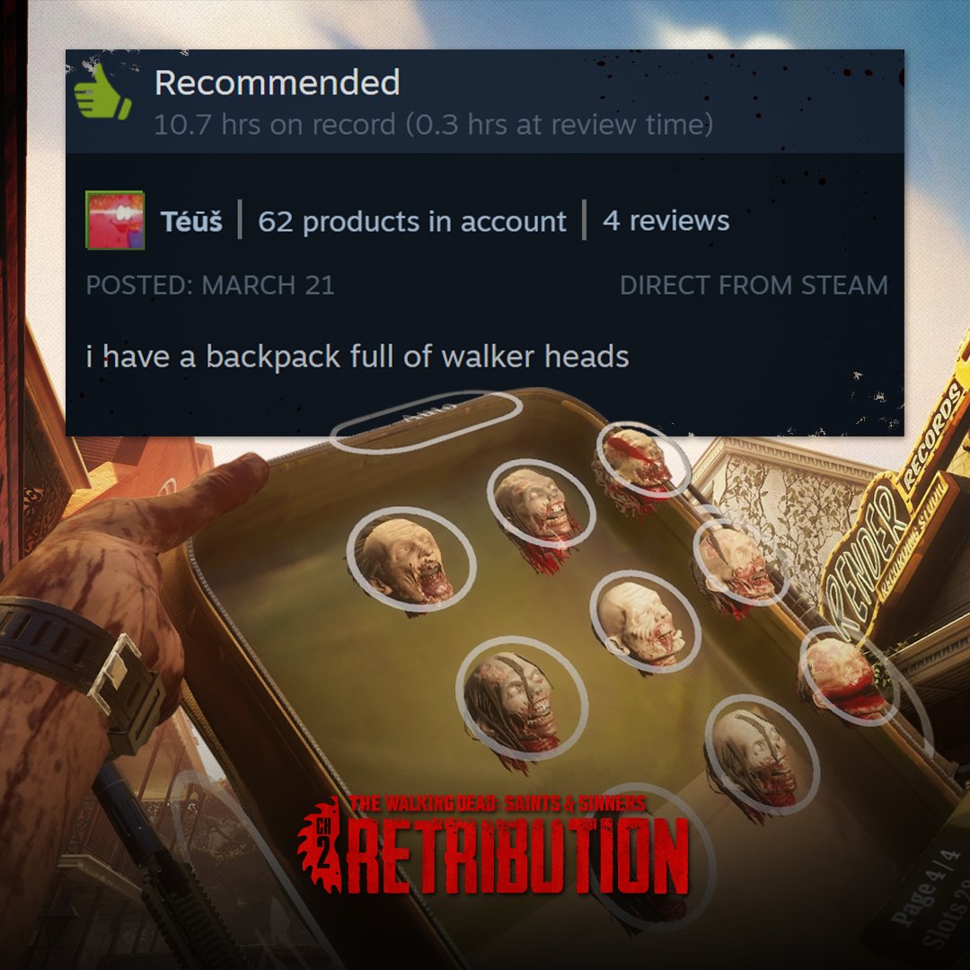 WalkingDeadVR's tweet photo. Arguably the only thing you really need in your backpack.
#twd #walkers #twdss2 https://t.co/RCV1GCXKAX