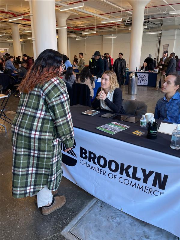 BrooklynChamber's tweet photo. Yesterday we hosted the Brooklyn Bridge to Employment career fair:
50+ employers &amp; hundreds of job seekers, the room was buzzing from the moment doors opened! 
Next career fair coming soon. In the meantime, browse our #jobboard for local opportunities: 
https://t.co/MuV6DTKP7M https://t.co/8yaCxm5bdx