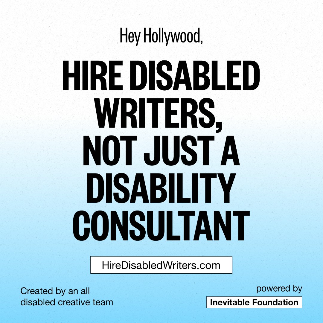 LaVant Consulting Inc (@lavantconsultng) on Twitter photo The Hire Disabled Writers Initiative from <a href="/inevitablefdn/">Inevitable Foundation</a> is breaking barriers for disabled creatives by providing the entertainment industry with solutions to put more disabled people in positions of power.
We’re proud to support their work!
HireDisabledWriters.com The Hire Disabled Writers Initiative from <a href="/inevitablefdn/">Inevitable Foundation</a> is breaking barriers for disabled creatives by providing the entertainment industry with solutions to put more disabled people in positions of power.
We’re proud to support their work!
HireDisabledWriters.com