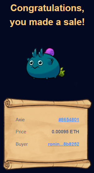 G_Napoleon84's tweet photo. En media hora, otros 2 Axies tienen nuevos dueños.

Quedan 16 a la venta https://t.co/JXo76w0O4z