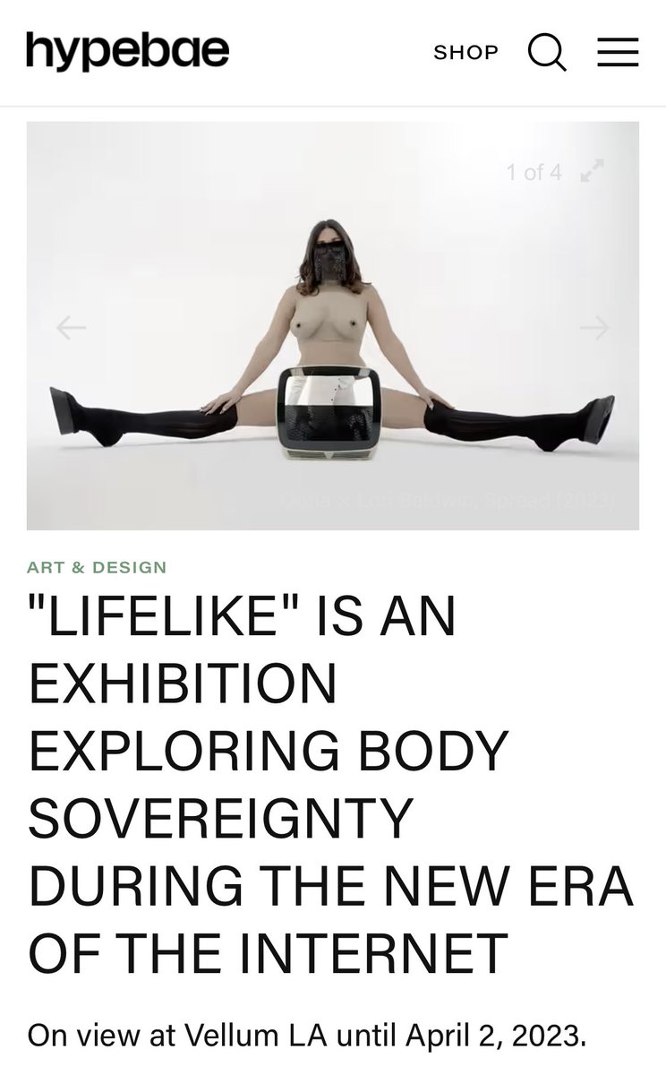 New Interview with our curator for LIFELIKE exhibition @HofstadterKatie is now live on HYPEBAE <a href="/hypebae/">Hypebae</a> 

In this interview, @HofstadterKatie shares insights and personal thoughts on the topic of “body sovereignty during the new era of the internet”, and what it means to have a