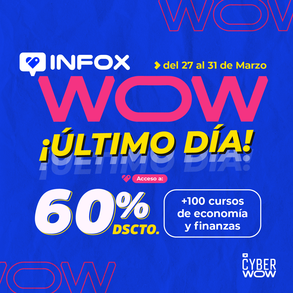 Infox_educa's tweet image. 📣𝗦𝗢𝗟𝗢 𝗛𝗔𝗦𝗧𝗔 𝗛𝗢𝗬❗️❗️ ✨
📌 Hasta 60% de descuento en nuestras suscripciones.
📅 Del 27 al 31 de marzo 𝑜 ℎ𝑎𝑠𝑡𝑎 𝑎𝑔𝑜𝑡𝑎𝑟 𝑠𝑡𝑜𝑐𝑘
📌¡Comunícate con un asesor! wa.link/ow48hv
#CyberWow #Ofertas #Wow