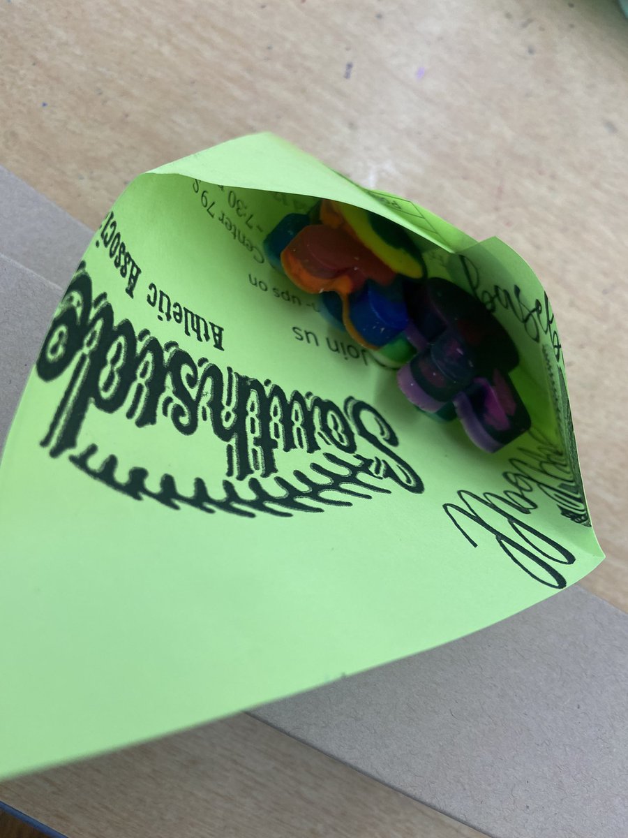 JSalzmann2's tweet photo. Keeping with our mission to repurpose everyday materials and reduce waste, @GreenMachines4 learned how to make our own envelopes for 🖍️, reusing paper from our school’s #recycling ♻️ bin. #creativepackaging #EdCorp @RWScholars @EdCorps @PghPhillipsK5 https://t.co/gv0tYwav0j