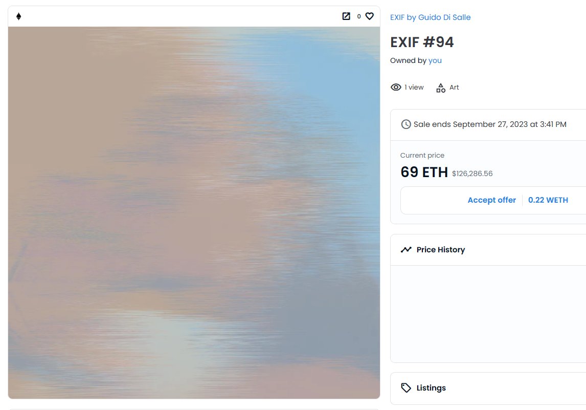 foretwenty's tweet image. Sometimes I'll list things for what I KNOW is their true value... which means it isn't really a listing, as much as it's an example of my level of conviction.   (btw, this listing was the 143rd tx on my ledger ♥️🤟) #exif