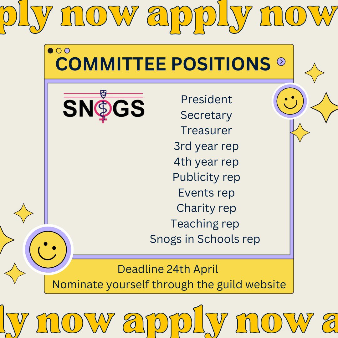 We’re looking for keen students to join our committee for next year 📣📣
If you’re interested in O&amp;G and want to get more involved, this is the perfect opportunity!!