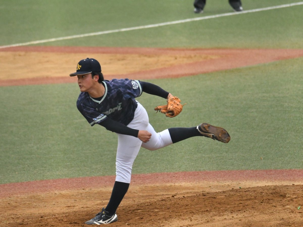 pq__Mine's tweet photo. 2023/3/25　東北地区社会人・大学野球対抗戦
青森大　鈴木太晟 さん

青大先発太晟さんで、JR東北は先発武田さんだったのでどっちも秋田出身～(を仙台で見る)だった。
二巡目捕まった感あったけど、三振もとってて偉かった。

#青森大学
仙台市民球場にて https://t.co/VoVHPsiRXO
